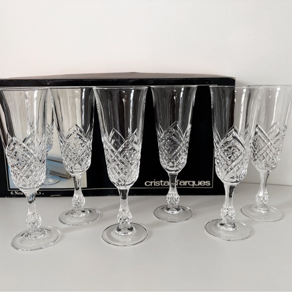 Cristal D’Arques Other - BNIB Vintage Cristal D'arques Neuville Champagne Glasses 5 oz- Set of